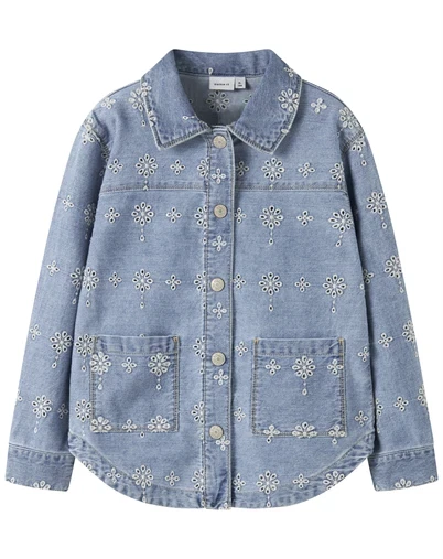 Name It - NKFHarper Anglaise Jakke - Light Blue Denim